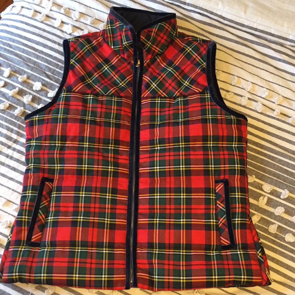 J Crew wool blend vest - tartan plaid